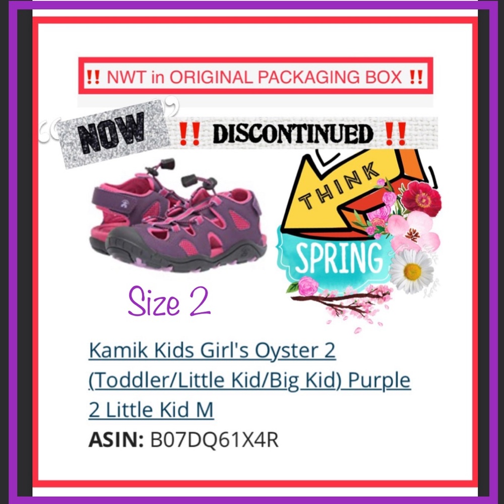 ‼️NWT in BOX‼️Kamik Kid Girl's Oyster 2 Sandal